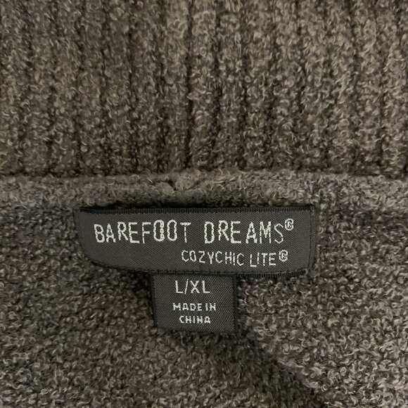 Barefoot Dreams CozyChic Lite Brown Drape Front Open Cardigan L  XL Lounge - Picture 6 of 7